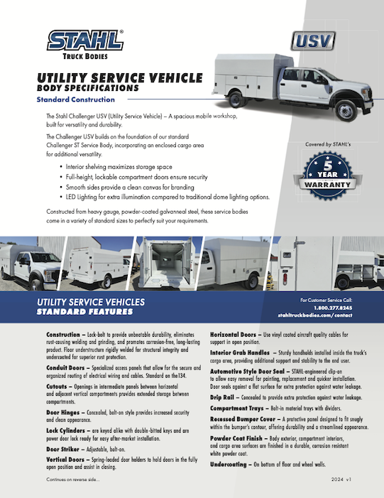 Challenger USV Product Specs Insert front cover