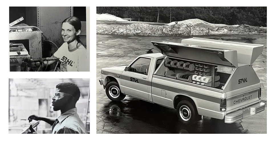 Collage of photos from the early years of STAHL
