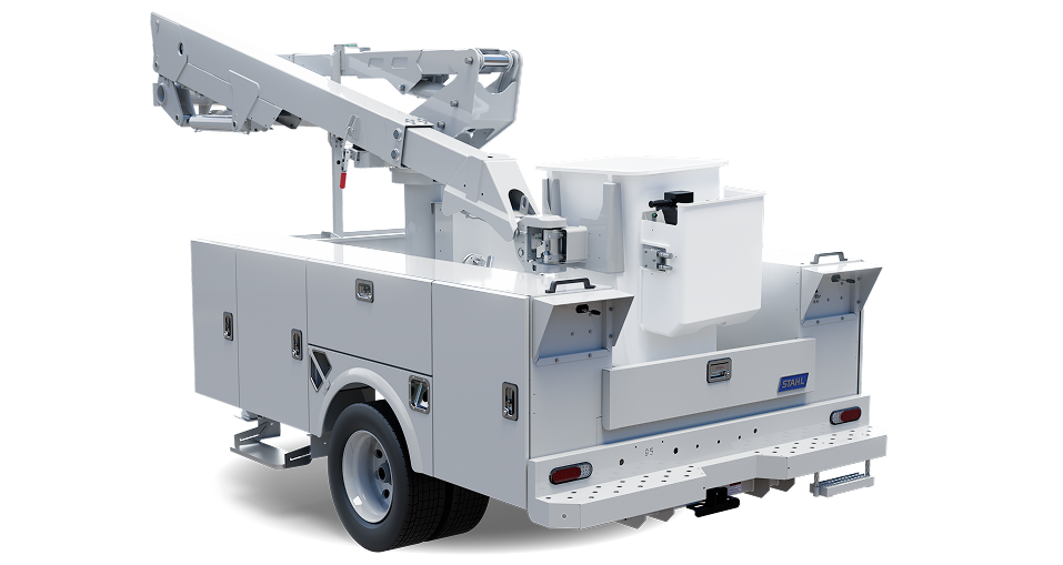 Aerial utility service body